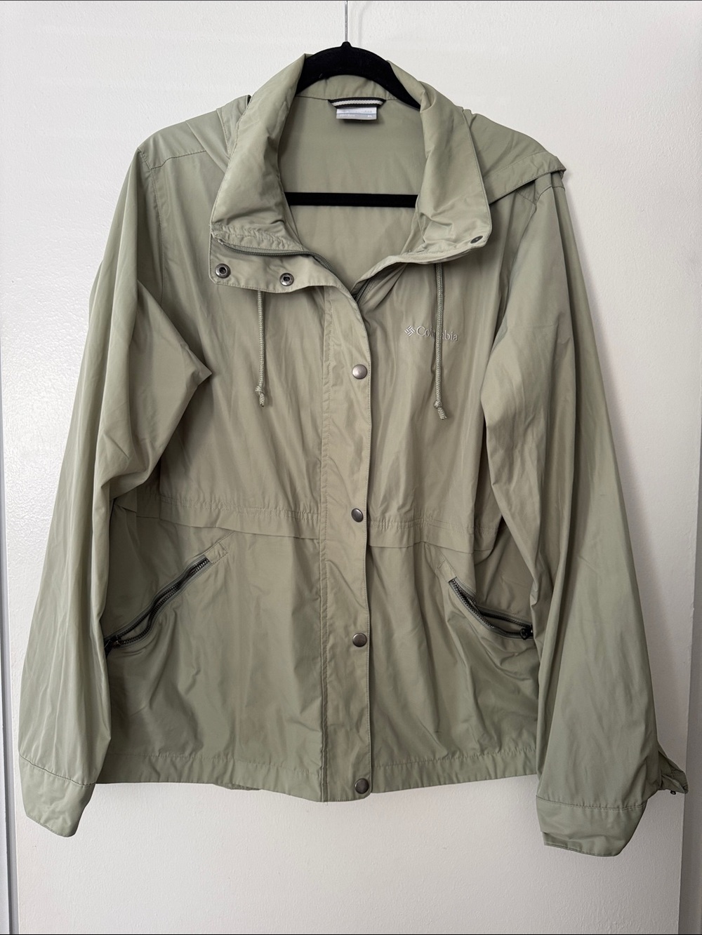 Columbia Light Sage Green Utility Rain Jacket